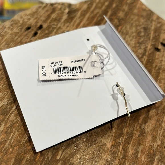 Kendra Scott Small Faceted Alex Gold Drop Earrings in Ivory Illusion / NWT - Picture 9 of 9